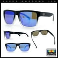thumbnail image 2 of Mens Classic Suburb Urban Rectangular Sport Horn Rim Plastic Sunglasses Matte Black Clear - Blue Mirror, 2 of 8