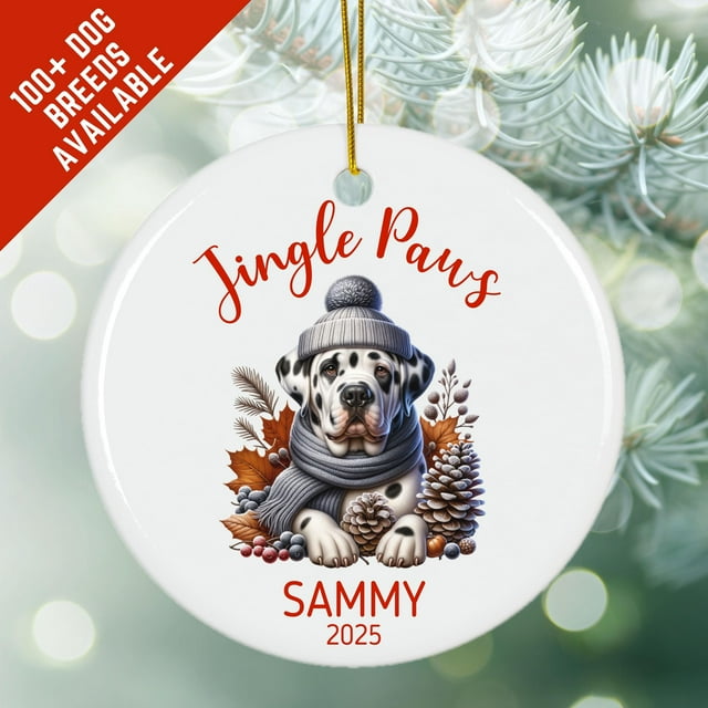 Personalized Bullmatian Dog Ornament, Dog Christmas Ornament, Custom Dog Name Ornament, Do - As Picture - 10-Pack