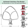 thumbnail image 3 of For 4.5-5QT Tilt-Head Stand Mixers Accessories Mixing Bowl+Dumping Protective Cover+Flat Stirrer Attachment, 3 of 5