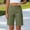 *Army Green, variant on Women's Solid Color Elastic Waist Cargo Shorts with Button and Pockets ,Casual Utility Shorts Army Green,Womens Plus M