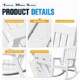 thumbnail image 4 of WLXIANG PP Material Rocking Chair Outdoor Indoor All Weather High Back Patio Rocker for Adult Heavy Duty Rocking Chair for Patio Backyard Porch Garden (Heavy Duty, White), 4 of 8