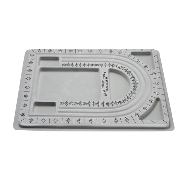 Bead Design Board Grooves Scale Square and Semicircular Concavities Bead Necklace Design Tray for Jewelry Making with Craft Projects Suitable for Stringing