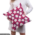 thumbnail image 5 of Ambesonne Floral Fabric by the Yard Upholstery, Flowers Romantic Spring Vibe, 3 Yards, Magenta Indigo and White, 5 of 5