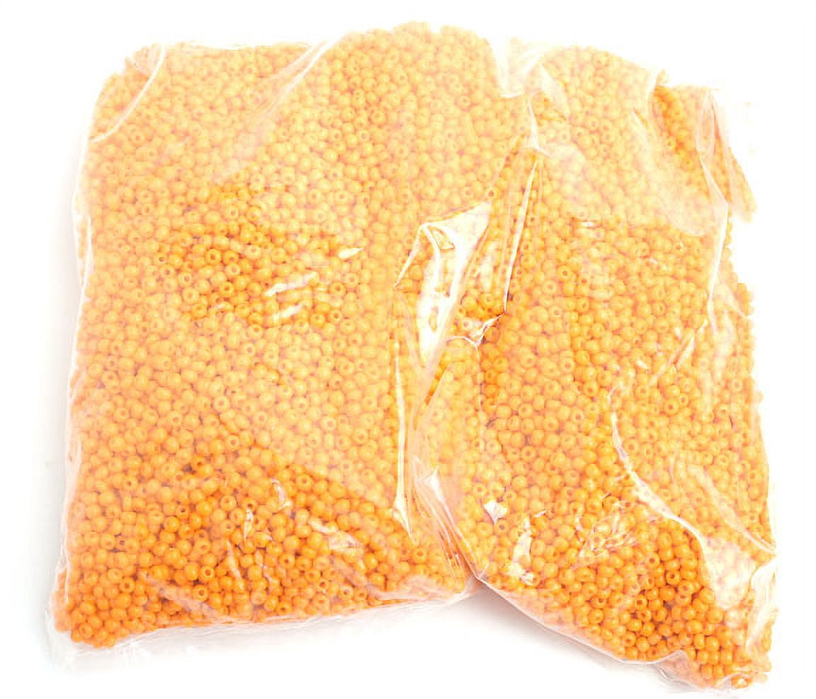 John Bead Czech Glass Seed Beads 8/0 (500g) Opaque Light Orange Bead