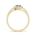 thumbnail image 2 of ANGARA Natural Oval Tanzanite and Diamond Bridal Set in 14K Yellow Gold for Women (Size-6x4mm) | December Birthstone, Birthday, Anniversary, Jewelry Gift for Women | Natural Tanzanite Ring, 2 of 7