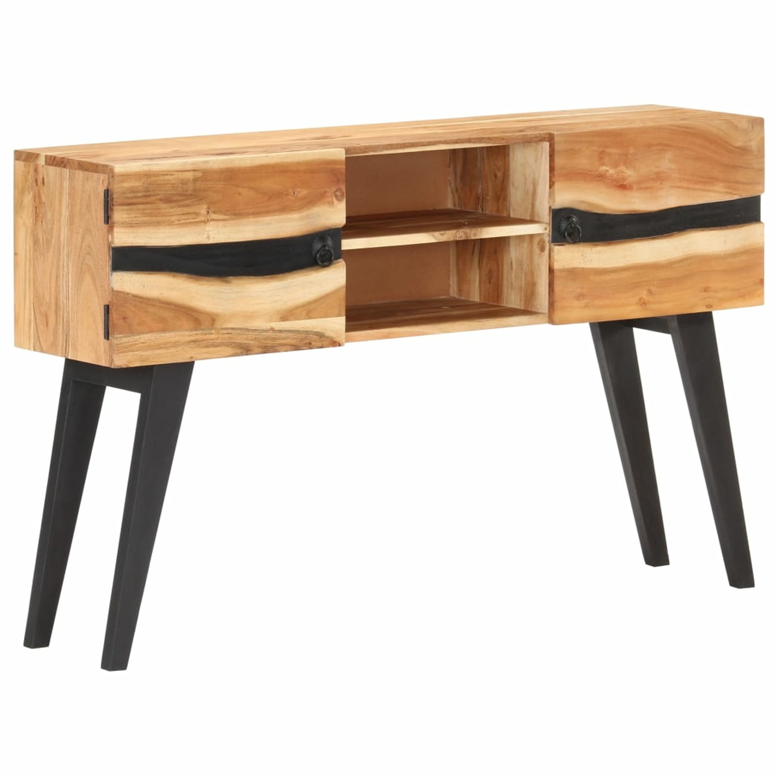 Rustic Charm Solid Acacia Wood Sideboard with Natural Finish