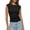 Black, variant on Womens Summer Tops Boat Neck Cap Sleeve Tee Shirts Ruched Slim Fit Knit Going Out Tank Top Spring Fashion