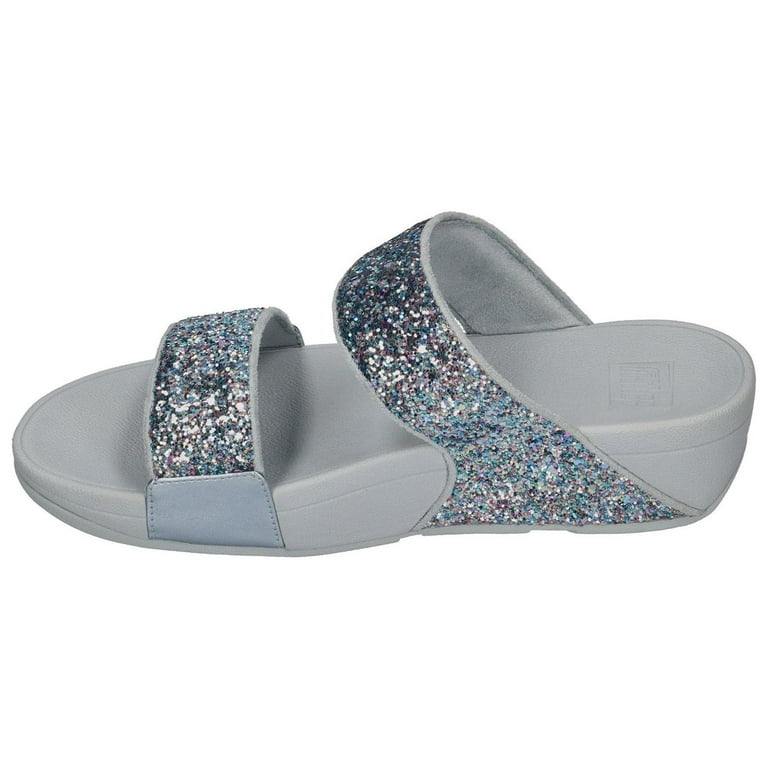 A2B25■ ※ lulu※ FitFlop Womens Lulu Multi Tonal Glitter Slides PU Quiet Blue
