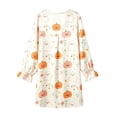 thumbnail image 5 of Pajamas for Girls Loose Halloween Pumpkin Print Ruffle Long Sleeve Crew Neck Nightgown Pjs for Girls Size 3-4 Years, 5 of 5