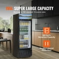 thumbnail image 2 of KFFKFF Commercial Display Fridge, 6.8 Cu.Ft / 195L, Beverage Cooler with Glass Door, Upright Refrigeration Unit with 3 Adjustable Shelves, Includes Customizable Lightbox, 2 of 9