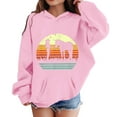 thumbnail image 4 of Toddler Girls Hoodies Sweatshirts Winter Warm Pullover With Pocket Cute Horse Print Long Sleeve Hooded Sweatshirt Kids Clothes Pink Size 4-5T, 4 of 4
