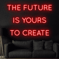 thumbnail image 4 of Craftnamesign The Future Is Yours To Create Neon Sign, Quote Wall Art, Bedroom Wall Decor, 4 of 5