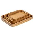 thumbnail image 3 of Bamboo Serving Tray with Handle, 40x28x5cm - Modern Japanese Style Lightweight Tea Tray for Home, Dining Room & Hotel Use - Sturdy, Convenient Tabletop Organizer for Tea Sets & Daily Essentials -, 3 of 3