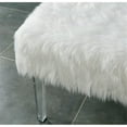 thumbnail image 6 of Furniture of America Raven I Contemporary Fabric Upholstered Ottoman in White, 6 of 7