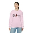 thumbnail image 4 of Believe Christmas Tree Design Unisex Heavy Blend™ Crewneck Sweatshirt, 4 of 5