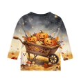 thumbnail image 5 of Retro Halloween Shirts for Toddler Girls Boys Ghost Pumpkin Graphic Shirts Crewneck 3/4 Sleeve Halloween Tees 2-13 Years, 5 of 5
