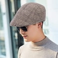 thumbnail image 3 of Boina para hombre Sombrero plano para vendedor de periódicos Gorra ajustable Sombrero de hombre transpirable Patrón de estilo europeo y americano Sombrero octogonal Otoño e invierno Gorra con visera, 3 of 8