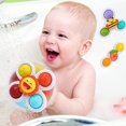 thumbnail image 3 of 3pcs Suction Cup Spinner Toys,baby Spinners Dimple Toy W/ Pop Fidget Function, 3 of 3