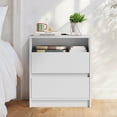 thumbnail image 5 of CHITOOMA 2-Drawer Nightstand with Charging Station, Wood Bedside Table with Open Shelf, Small End Table for Bedroom Living Room, White, 5 of 8