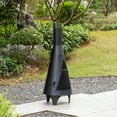 thumbnail image 3 of 50" Black Outdoor Metal Wood Burning Chimenea Patio Heater, 3 of 7