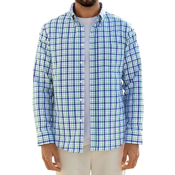 sogami Men's Long Sleeve Button Shirt Classic Plaid Shirt Regular Fit