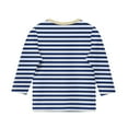thumbnail image 5 of MKOSPLRT Striped T Shirts for Girl 3/4 Sleeve Casual Tops Round Neck Color Block Shirts Comfortable Going Out Tees Kids Clothes, 5 of 5