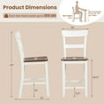 thumbnail image 3 of Costway Wooden Bar Stool Set of 4 Bar Chairs with LVL Rubber Wood Frame, Backrest, Footrest White, 3 of 10