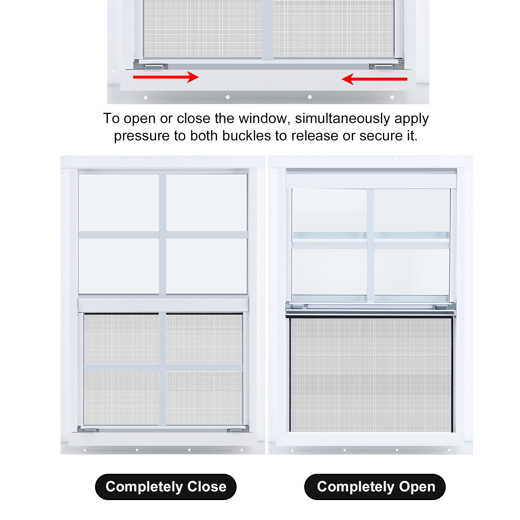 Gaahing Heavy-Duty Aluminum Shed Windows Kit Flush Mount with Tempered Glass & Fiberglass Screens,24" x 36",2-Pack