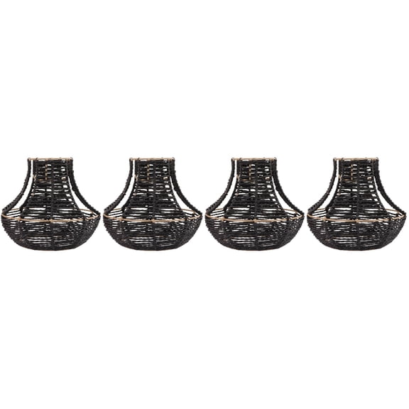 Set of 4 Pendant Lights Lampshade Locket Covers Decoration Black