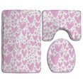 thumbnail image 1 of ABPHQTO Corazones Brillantes Juego de alfombras de baño de 3 piezas Alfombra de baño Alfombra de contorno y tapa de inodoro ABPHQTO Cont-CHAPPLE-21791, 1 of 2