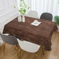 thumbnail image 5 of GZHJMY Unbreakable Square Tablecloths with Dust and Wrinkle Resistance-60x90In,Brown Solid Wood Texture Wedding Kitchen Picnic Buffet Holiday Party Decoration, 5 of 7