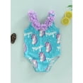 thumbnail image 2 of Gzhioc Baby Kids Girls One-piece Bikini, Elastic Sleeveless Animal Print Swimsuit for Summer Beach,Blue, 2 of 8
