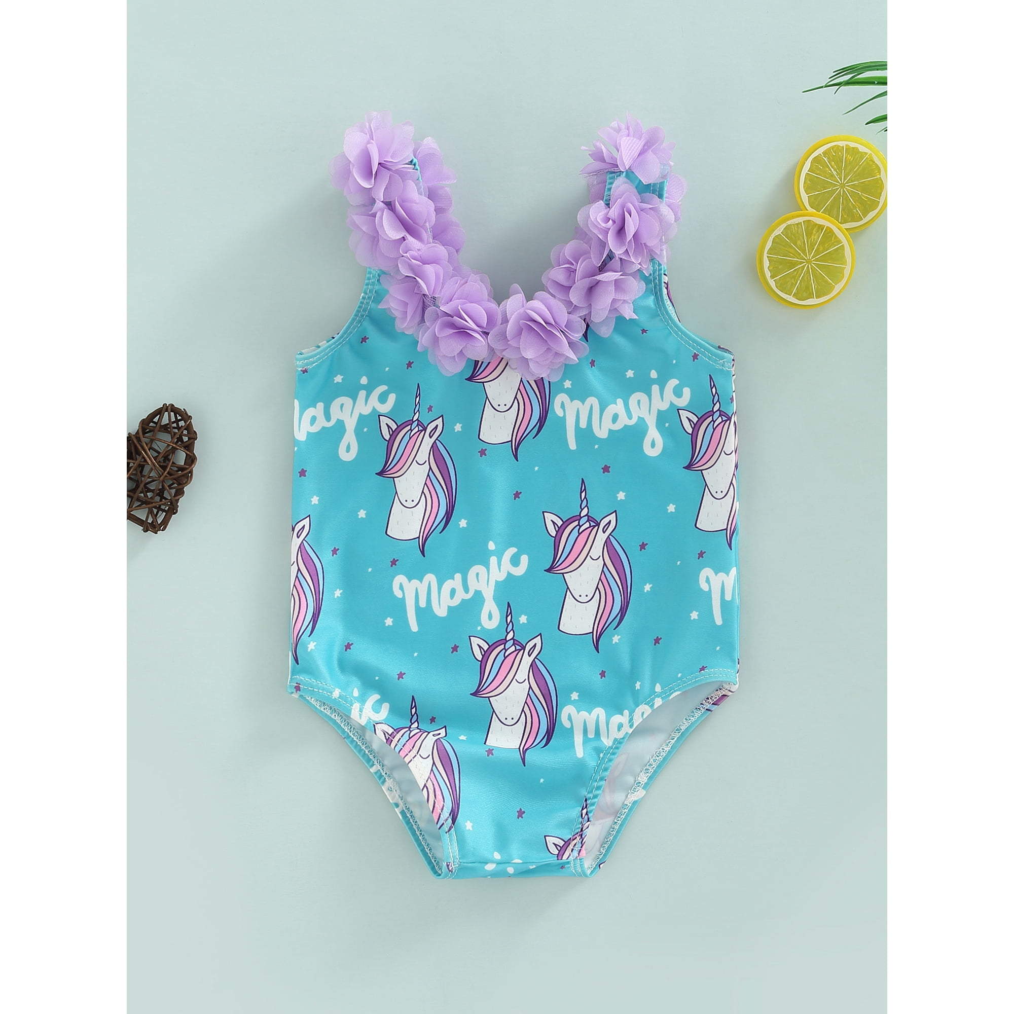 Genuiskids Toddler Infant Baby Girl Swimsuit Two Piece Set Kid