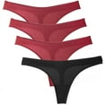 thumbnail image 1 of Wingslove Culottes String pour Femmes Lot de 4 G-String Hipster Bikini, 1 of 4