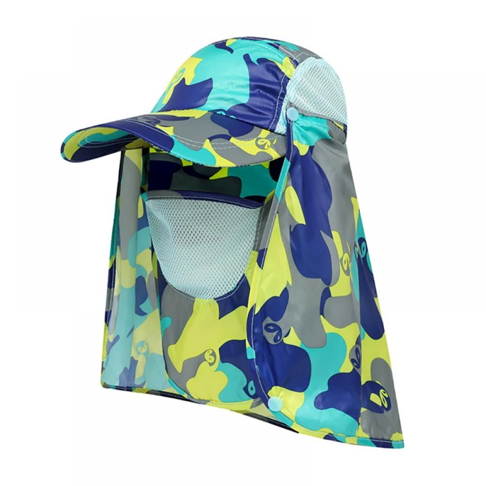 Unisex UV Protection Waterproof Ear Flap Neck Cover Fishing Sun Visor Hats Cap 