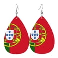 thumbnail image 6 of Faux Leather Earrings Earring Portugal Flag Teardrop Dangle Earrings For Women Jewelry, 6 of 6
