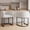 White, variant on Lambswool Cushioned Counter-Height Bar Stools with Arms & Backrest, Black Metal Frame, 24 in, for Kitchen Island/Bar/Dining Room - White, Set of 2