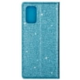 thumbnail image 6 of Galaxy A51 Case (5G Version), Allytech PU Leather Slim Fit Glitter Bling Design Shock-Absorbing Defender TPU Inner Back Cover Flip Cards Slots Wallet Case for Samsung Galaxy A51 5G, Skyblue, 6 of 8