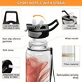 thumbnail image 3 of Motivational Water Bottle 32 oz with Straw, BPA Free Reusable Fitness Sport Bottle Perfect for Travel, School, Outdoors, and Gym Two Light Red Roses, 3 of 6