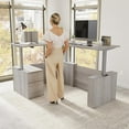 thumbnail image 2 of Stratus 60W Standing L Desk with File Cabinet in Platinum Gray - Engineered Wood, 2 of 8