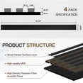 thumbnail image 5 of Wood Wall Panels, 8 Feet Acoustic Slat Wall Panels for Interior Wall Decor and Noise Reduction, Decorative Slat Wall Paneling, Dark Oak, 7.87"x94.48"Acoustic Panels, 4-Piece, 5 of 7