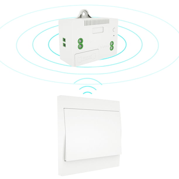 Interruptor de luz inalámbrico de 110-230V y kit de receptor Interruptor autoalimentado Eccomum 1 x 1 Interruptor y Receptor