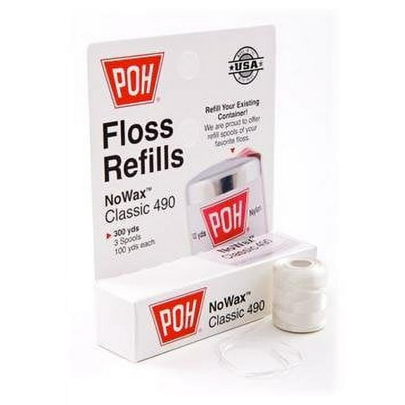 POH Floss Refills NoWax Classic 490 300yds (3 Spools, 100yds each)