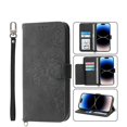 thumbnail image 1 of Flower Embossed Leather Wallet Case Compatible Samsung Galaxy S23 Ultra/s23 Plus/s23 With Wrist Strap, 1 of 5