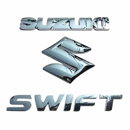 Fit Suzuki Swift Rear Grill Badge Emblem "S " Chrome Decal Tail Gate 3D Logo Set for
