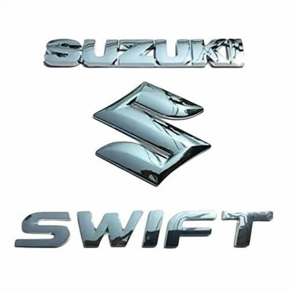 Fit Suzuki Swift Rear Grill Badge Emblem "S " Chrome Decal Tail Gate 3D Logo Set for