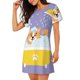thumbnail image 2 of Easygdp Corgi Washing in Bathtub Camisón de manga corta para mujer, informal, estampado, 2 of 6