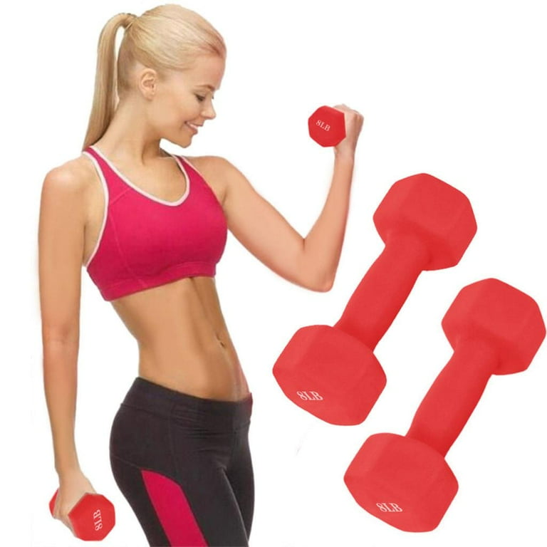 Guzom 6 8 10 12 15 Lbs Dumbbells Set of 2 Dumbbells in Pair Neoprene Coated Sold in Pair Hand Weights Sets for Home Gym Full Body Exercise Fitness Hex Dumbbells for Women Men Walmart