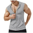 CELIEAN Mens Workout Hooded Tank Tops Zip Up Sleeveless Gym Shirts