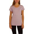 thumbnail image 2 of Reebok Womens Linear Marled Basic T-Shirt, Purple, Large, 2 of 5